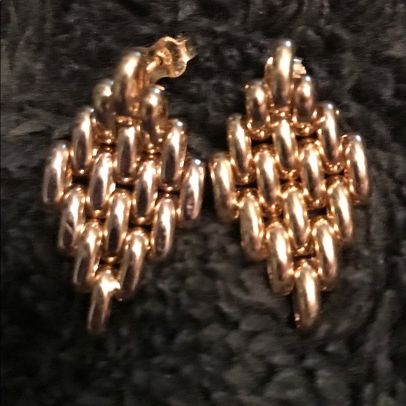 no brand Jewelry - 14k diamond shape chain earrings